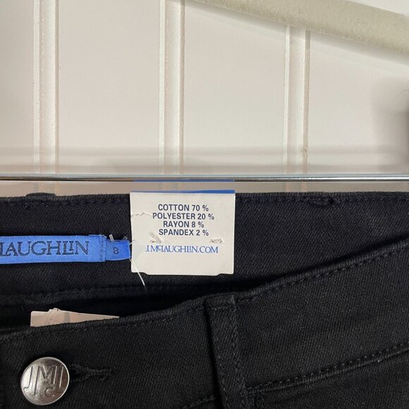 J.McLaughlin Womens Black Rainey Long Bottom Pants Size 8 Cotton Blend Slim Fit - Picture 7 of 16